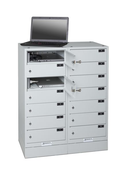 7-Compartment Laptop Tower 1 - Transparent